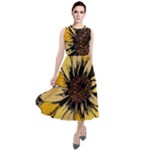 Colorful Seamless Floral Pattern Round Neck Boho Dress