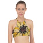 Colorful Seamless Floral Pattern Halter Bikini Top
