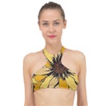 Colorful Seamless Floral Pattern High Neck Bikini Top