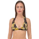 Colorful Seamless Floral Pattern Double Strap Halter Bikini Top