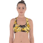 Colorful Seamless Floral Pattern Cross Back Hipster Bikini Top 
