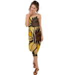 Colorful Seamless Floral Pattern Waist Tie Cover Up Chiffon Dress