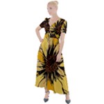 Colorful Seamless Floral Pattern Button Up Short Sleeve Maxi Dress