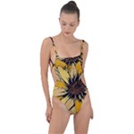 Colorful Seamless Floral Pattern Tie Strap One Piece Swimsuit