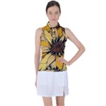 Colorful Seamless Floral Pattern Women s Sleeveless Polo T-Shirt