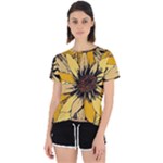 Colorful Seamless Floral Pattern Open Back Sport T-Shirt