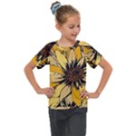 Colorful Seamless Floral Pattern Kids  Mesh Piece T-Shirt