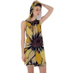 Colorful Seamless Floral Pattern Racer Back Hoodie Dress