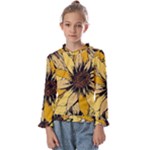 Colorful Seamless Floral Pattern Kids  Frill Detail T-Shirt