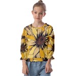 Colorful Seamless Floral Pattern Kids  Cuff Sleeve Top