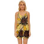 Colorful Seamless Floral Pattern V-Neck Satin Pajamas Set