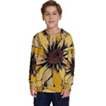 Colorful Seamless Floral Pattern Kids  Crewneck Sweatshirt