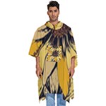Colorful Seamless Floral Pattern Men s Hooded Rain Ponchos