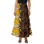 Colorful Seamless Floral Pattern Tiered Ruffle Maxi Skirt