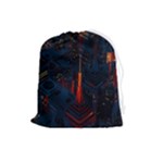 Architecture City Pixel Art Drawstring Pouch (Large)