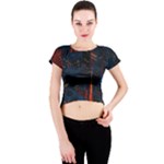 Architecture City Pixel Art Crew Neck Crop Top