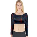 Architecture City Pixel Art Long Sleeve Crop Top