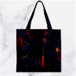Architecture City Pixel Art Zipper Grocery Tote Bag