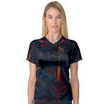Architecture City Pixel Art V-Neck Sport Mesh T-Shirt