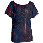 Architecture City Pixel Art Women s Oversized T-Shirt