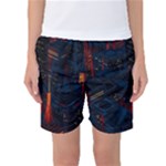 Architecture City Pixel Art Women s Basketball Shorts