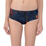 Architecture City Pixel Art Mid-Waist Bikini Bottoms