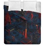 Architecture City Pixel Art Duvet Cover Double Side (California King Size)
