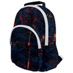 Architecture City Pixel Art Rounded Multi Pocket Backpack