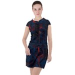 Architecture City Pixel Art Drawstring Hooded Dress