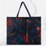 Architecture City Pixel Art Zipper Large Tote Bag
