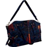 Architecture City Pixel Art Canvas Crossbody Bag