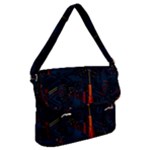 Architecture City Pixel Art Buckle Messenger Bag