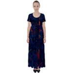 Architecture City Pixel Art High Waist Short Sleeve Maxi Dress