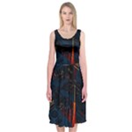Architecture City Pixel Art Midi Sleeveless Dress
