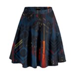 Architecture City Pixel Art High Waist Skirt