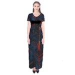 Architecture City Pixel Art Short Sleeve Maxi Dress