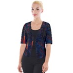 Architecture City Pixel Art Cropped Button Cardigan