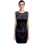 Architecture City Pixel Art Sleeveless Velvet Midi Dress