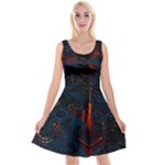 Architecture City Pixel Art Reversible Velvet Sleeveless Dress