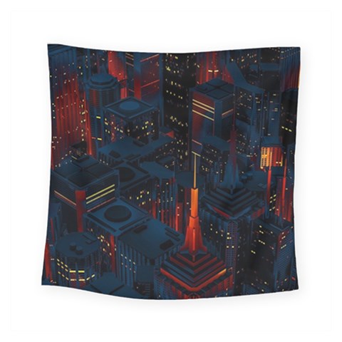 Architecture City Pixel Art Square Tapestry (Small) from ArtsNow.com