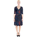 Architecture City Pixel Art Wrap Up Cocktail Dress