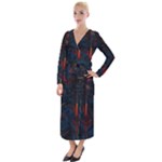 Architecture City Pixel Art Velvet Maxi Wrap Dress