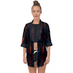 Architecture City Pixel Art Open Front Chiffon Kimono