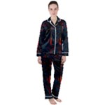 Architecture City Pixel Art Women s Long Sleeve Satin Pajamas Set	