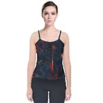 Architecture City Pixel Art Velvet Spaghetti Strap Top