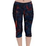 Architecture City Pixel Art Velvet Capri Leggings 