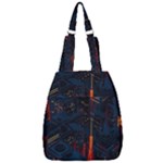Architecture City Pixel Art Center Zip Backpack