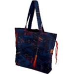 Architecture City Pixel Art Drawstring Tote Bag