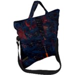 Architecture City Pixel Art Fold Over Handle Tote Bag