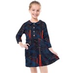 Architecture City Pixel Art Kids  Quarter Sleeve Shirt Dress